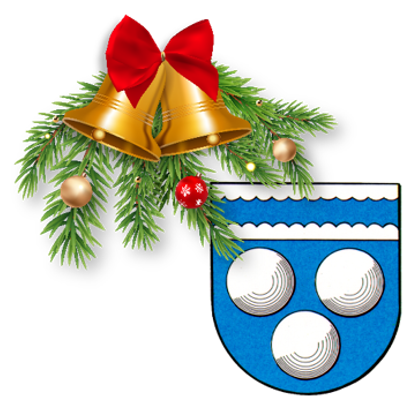 Wappen mit Weihnachtsschmuck